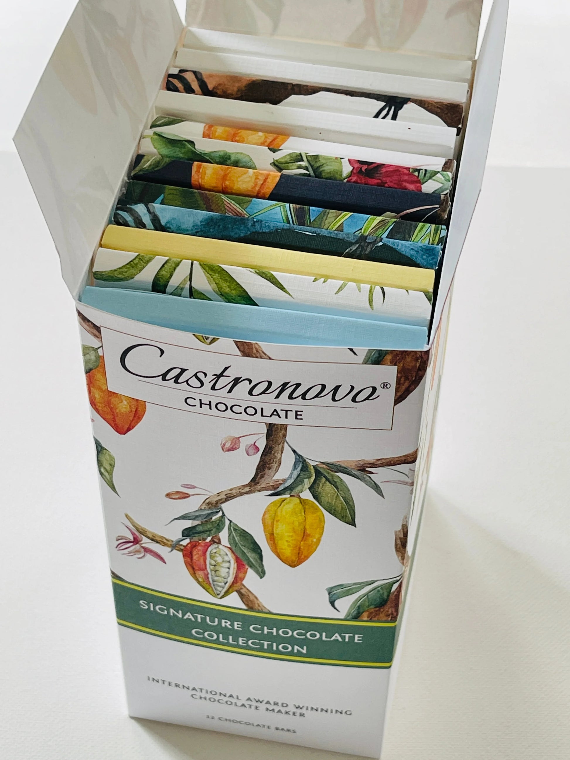 Inside contents of signature chocolate collection gift box