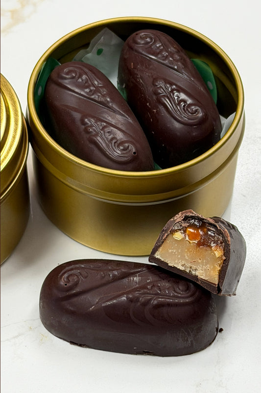 Bourbon Caramel & Macambo Ganache Logs (4 pieces)