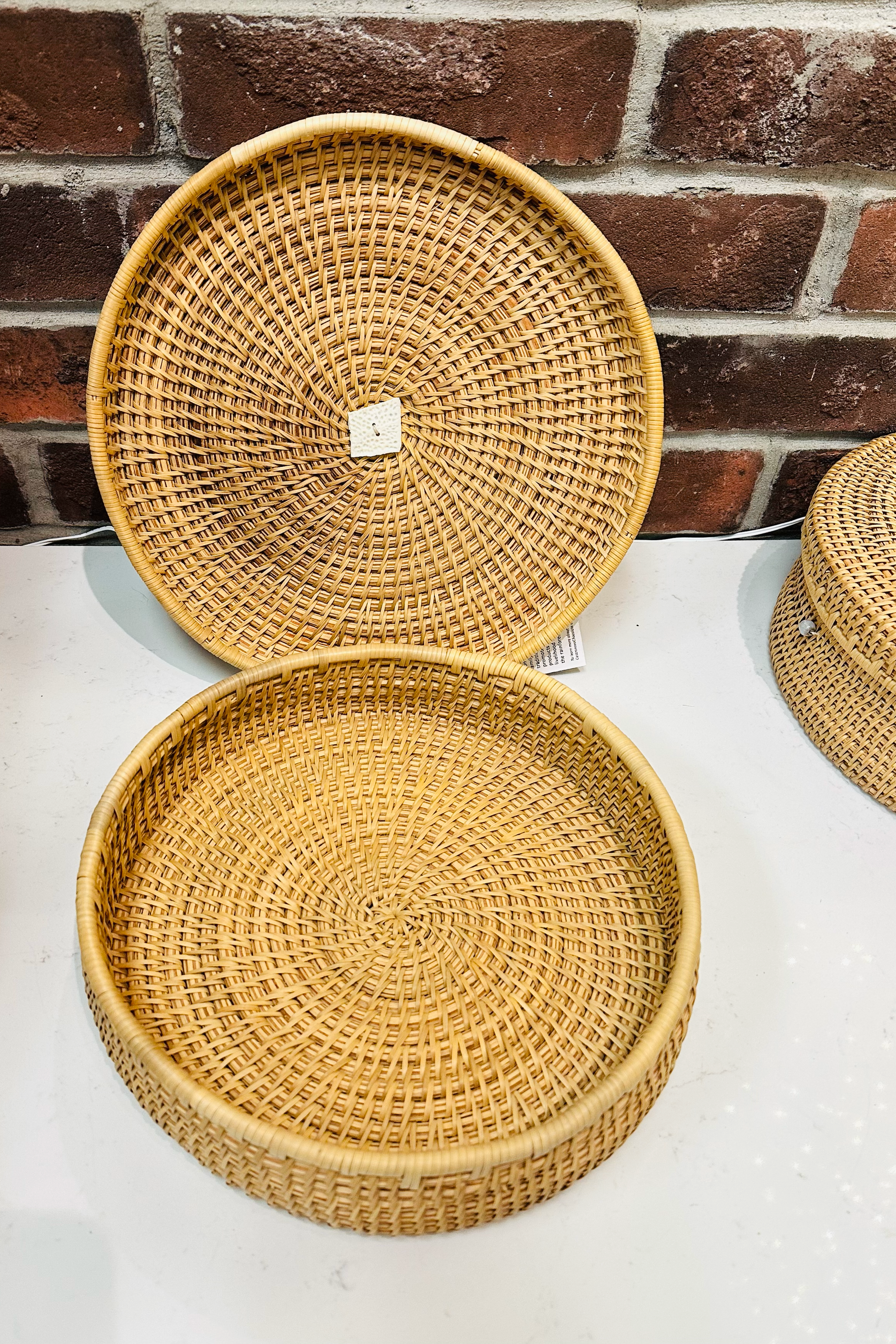 Photo of hand-woven basket opened 