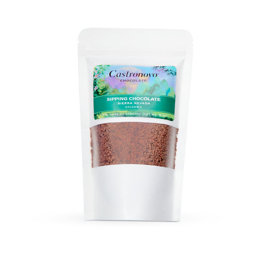 Castronovo hot sipping chocolate package on a white background