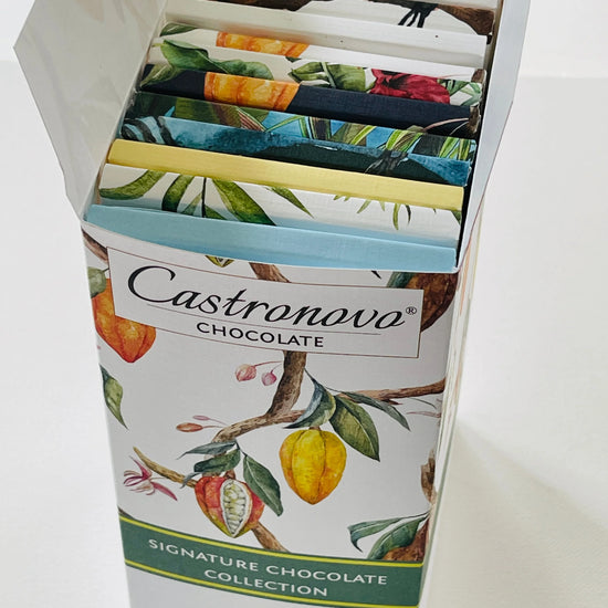 Inside contents of signature chocolate collection gift box